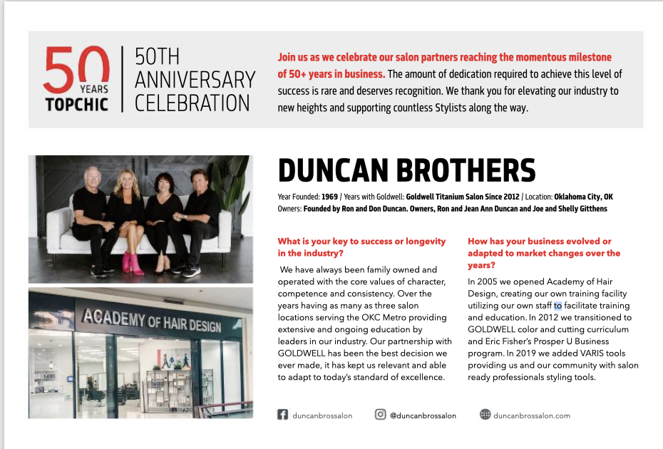 Oklahoma City Hair Salon duncan brothers salon, est 1969